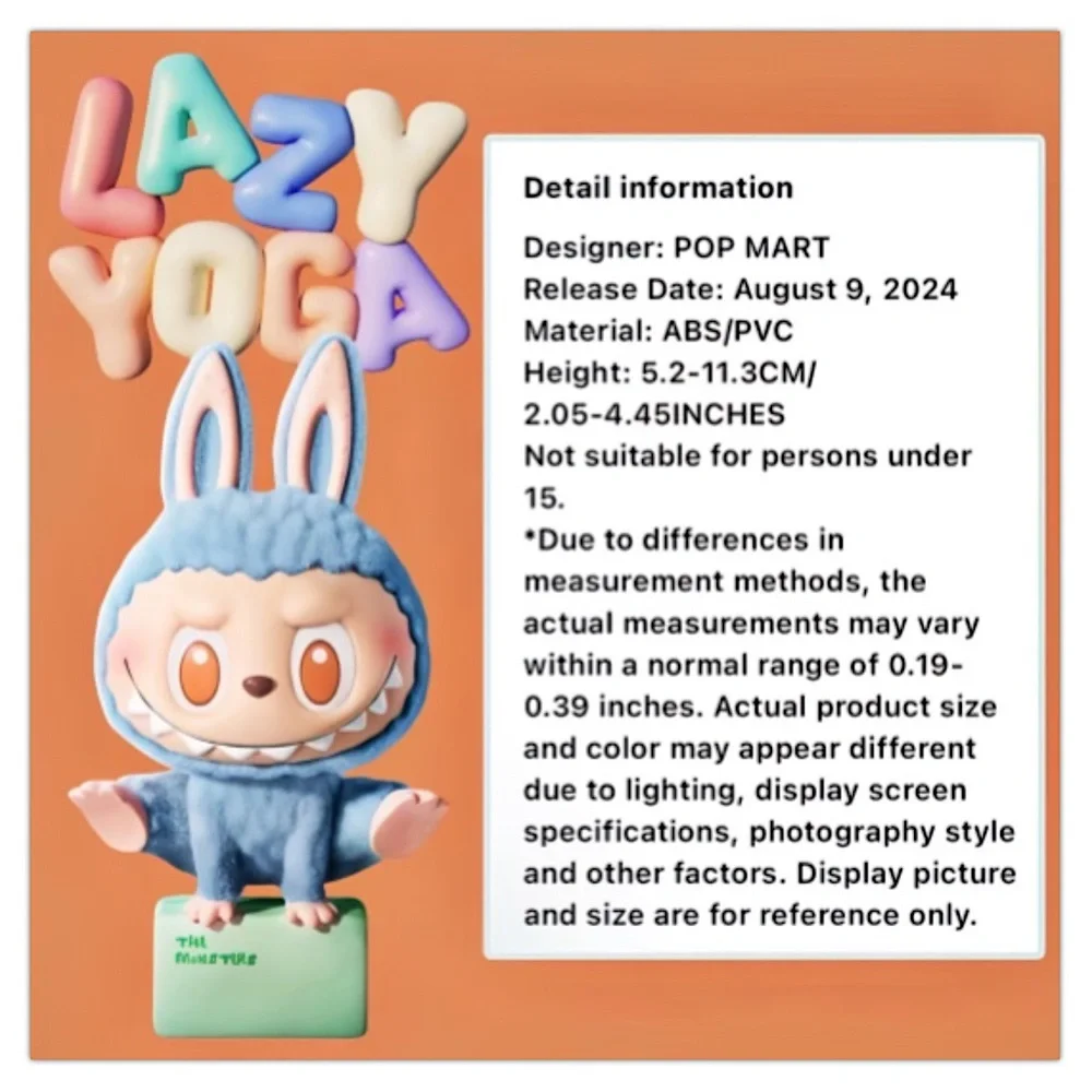 Pop Mart The Monsters Lazy Yoga Series - Blind Box - Figurine - Picture 11 of 16